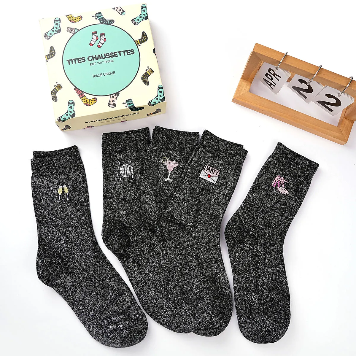 Chaussettes Hautes Party pailletées (Lotx5)