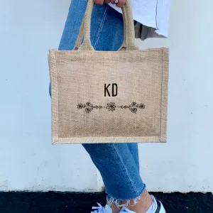 Kappa Delta  Floral Burlap Sorority Tote Bag – Perfect for Greek Life and College