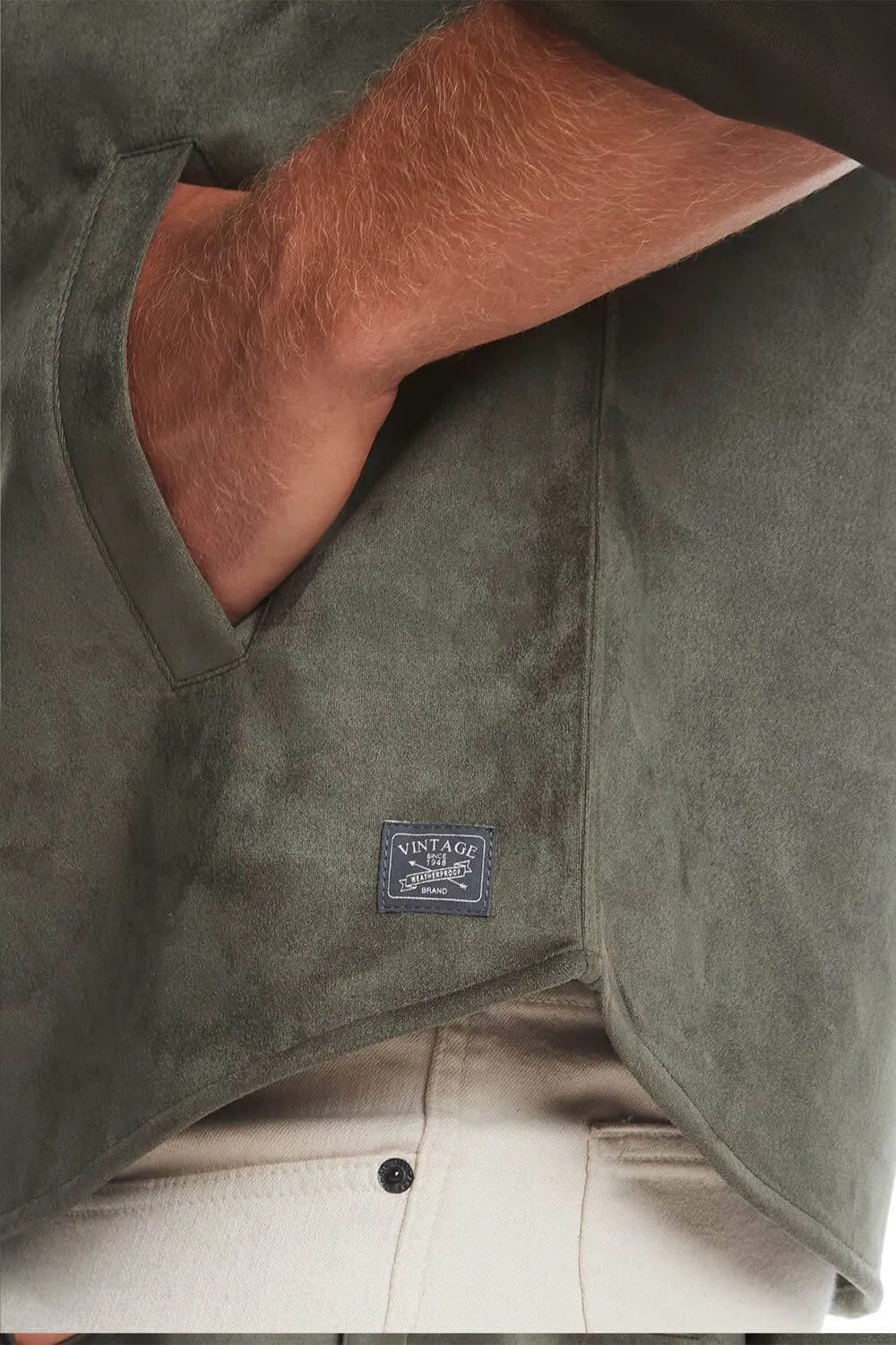 Weatherproof Vintage Suede Shirt Jacket for Men in Army | F2421367GK-ARMY